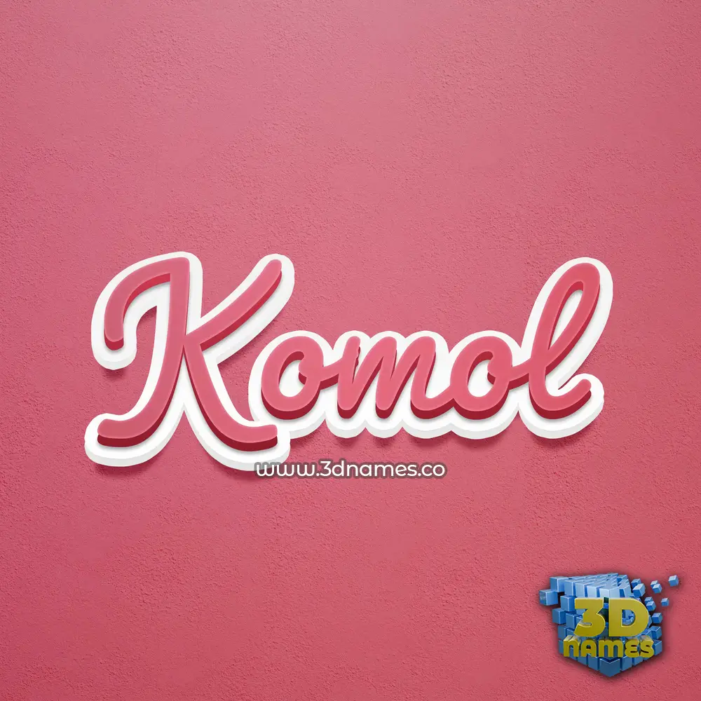 komol in Red Scribble style - 3D name wallpaper