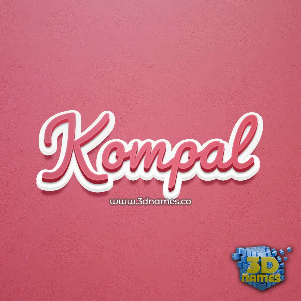kompal in Red Scribble style - 3D name wallpaper
