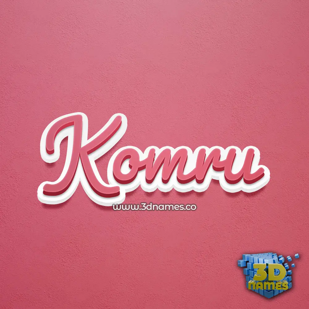 komru in Red Scribble style - 3D name wallpaper