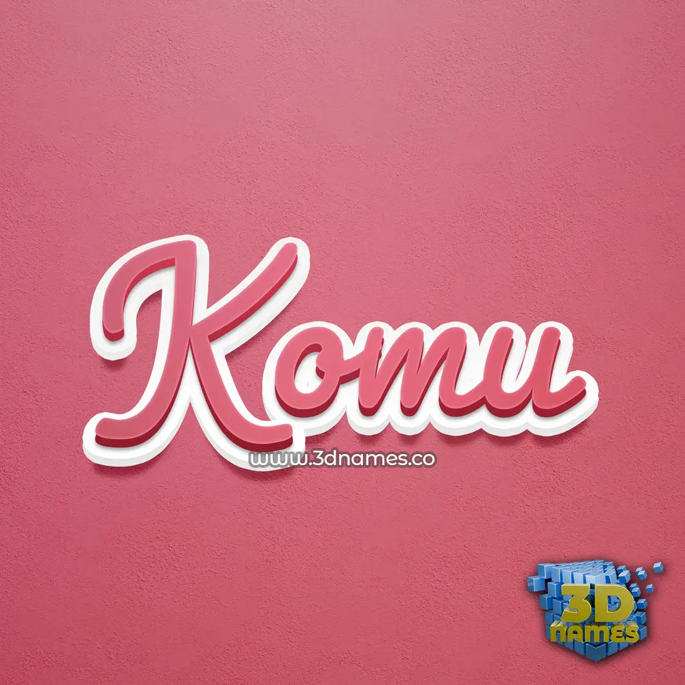 komu in Red Scribble style - 3D name wallpaper