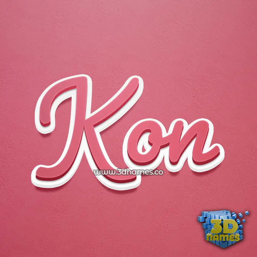 kon in Red Scribble style - 3D name wallpaper