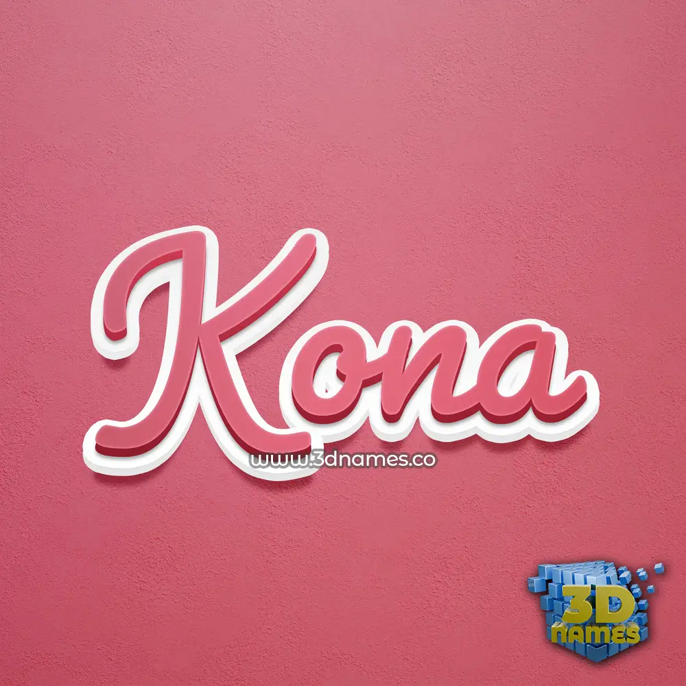 kona in Red Scribble style - 3D name wallpaper