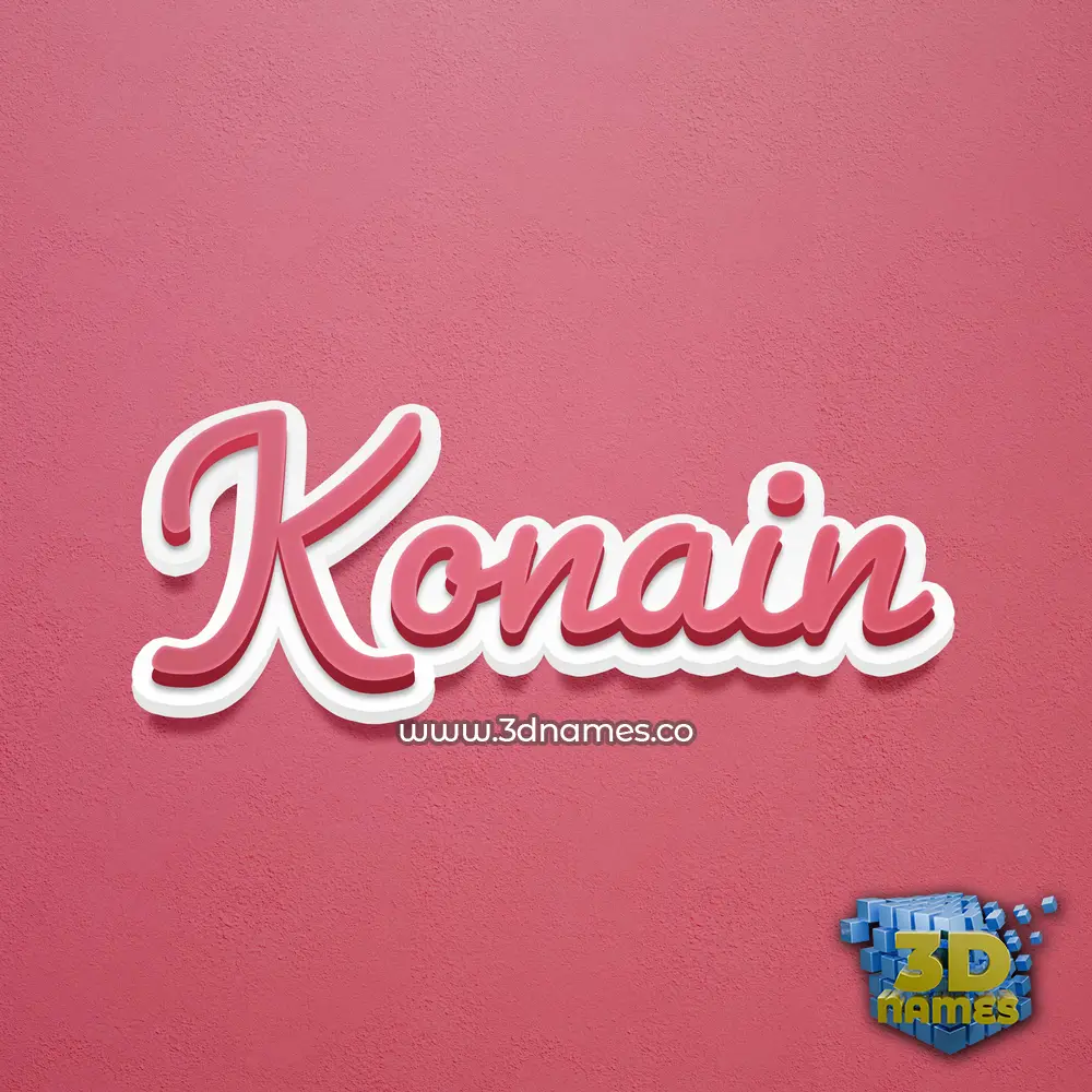 konain in Red Scribble style - 3D name wallpaper