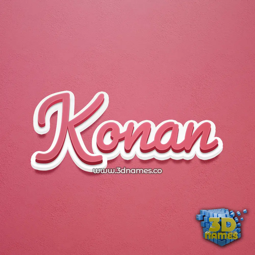 konan in Red Scribble style - 3D name wallpaper