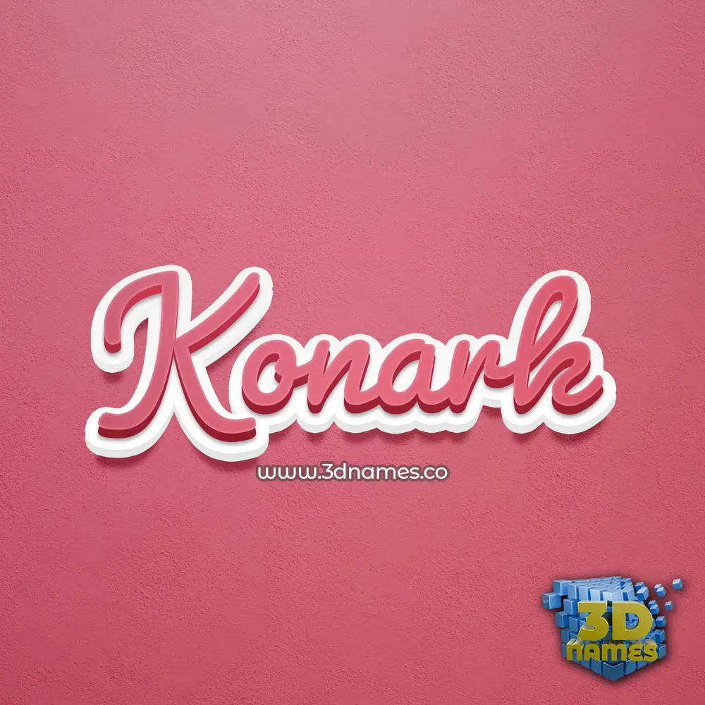 konark in Red Scribble style - 3D name wallpaper