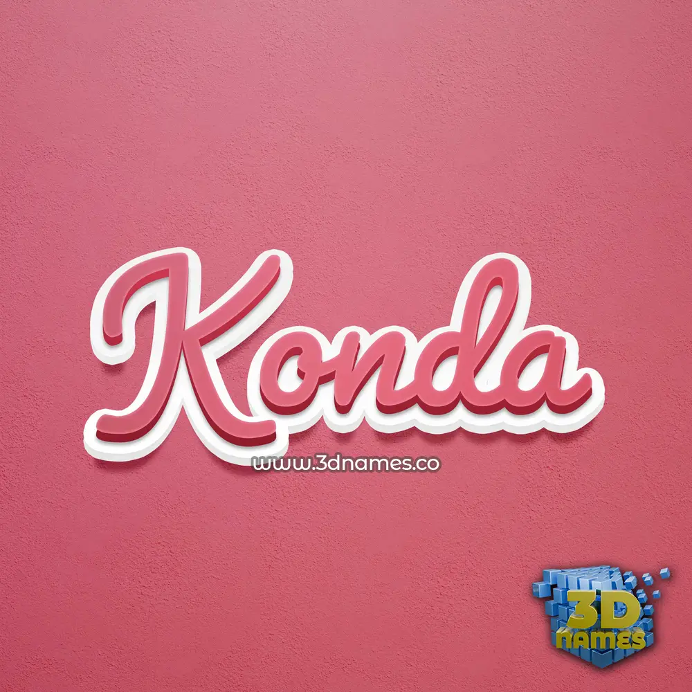 konda in Red Scribble style - 3D name wallpaper