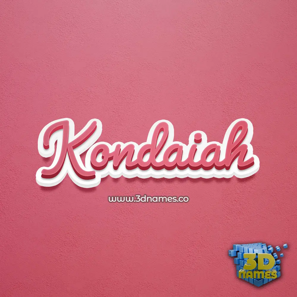 kondaiah in Red Scribble style - 3D name wallpaper