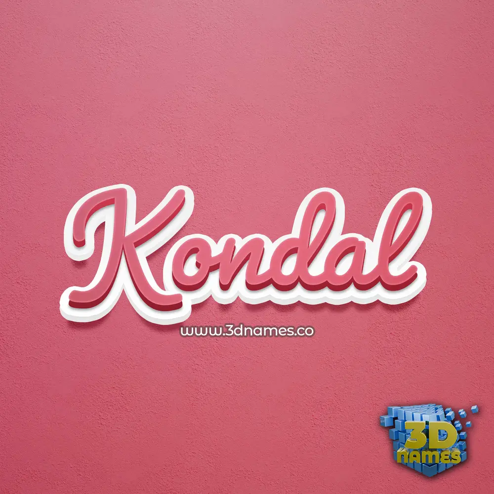 kondal in Red Scribble style - 3D name wallpaper