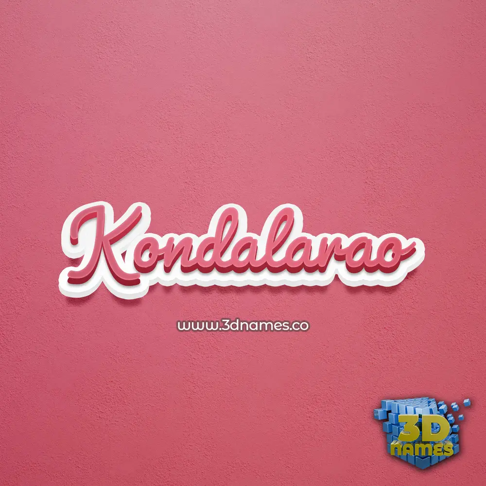 kondalarao in Red Scribble style - 3D name wallpaper