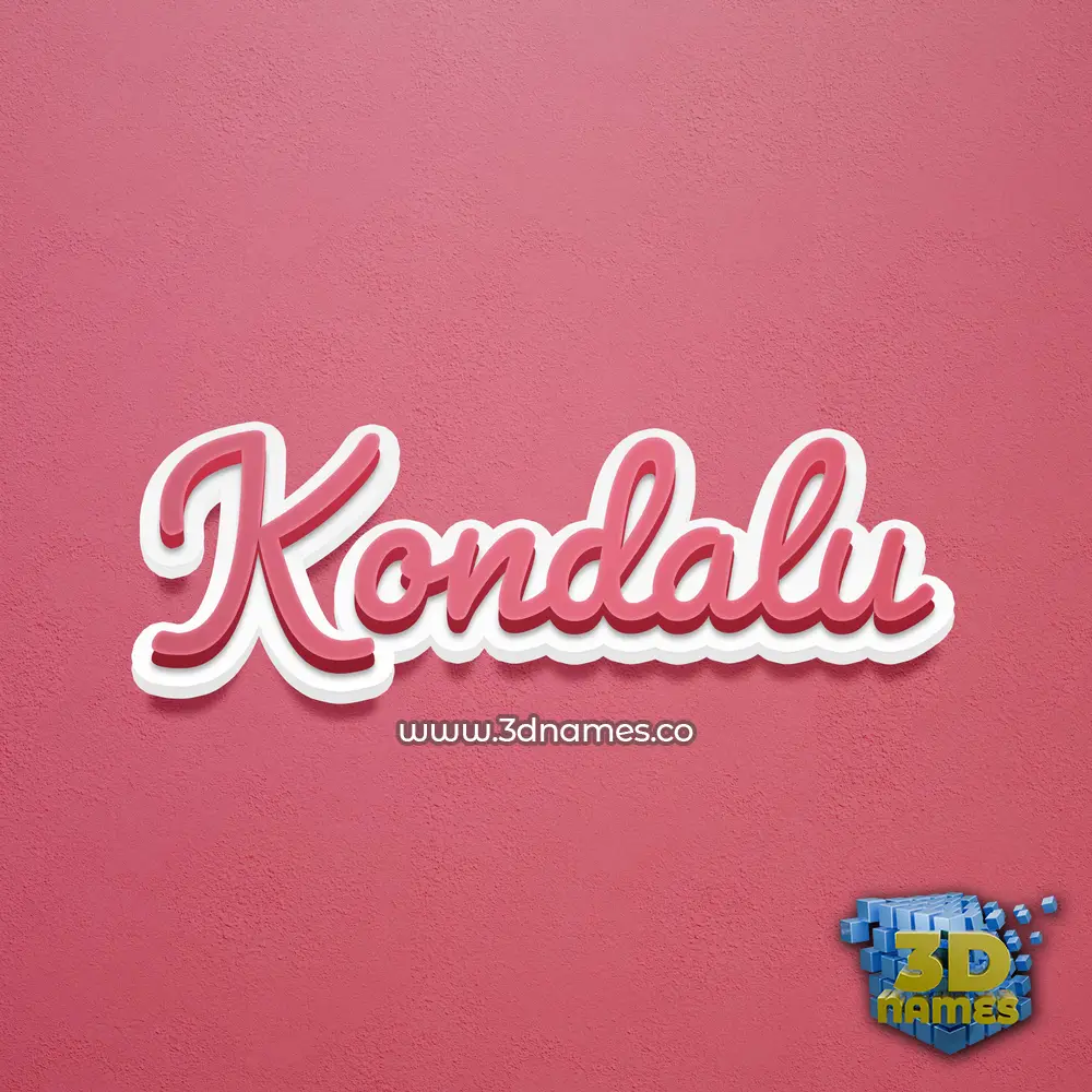 kondalu in Red Scribble style - 3D name wallpaper
