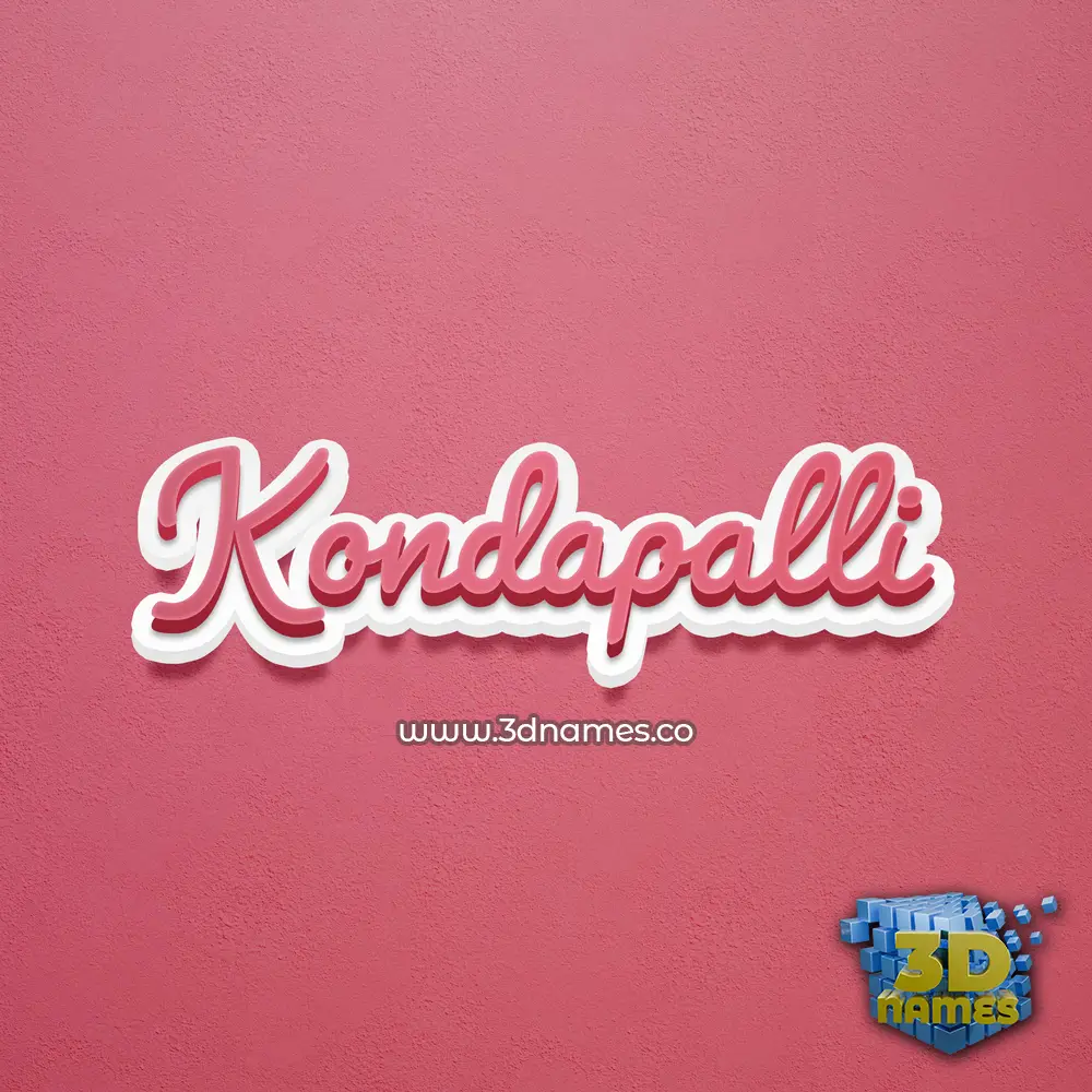 kondapalli in Red Scribble style - 3D name wallpaper