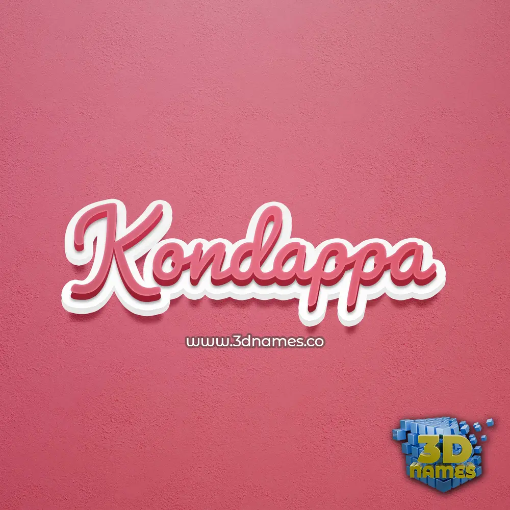 kondappa in Red Scribble style - 3D name wallpaper