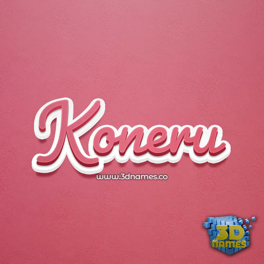 koneru in Red Scribble style - 3D name wallpaper
