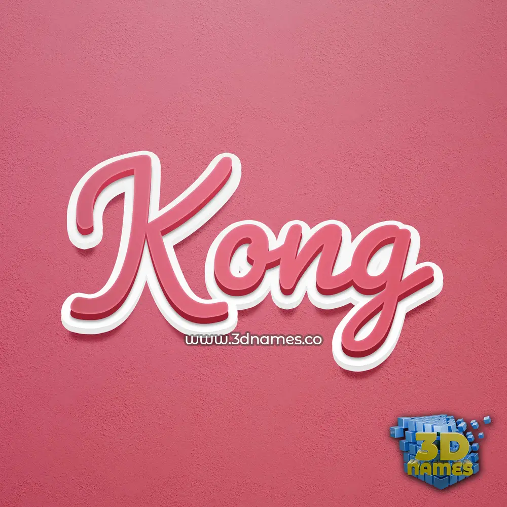 kong in Red Scribble style - 3D name wallpaper
