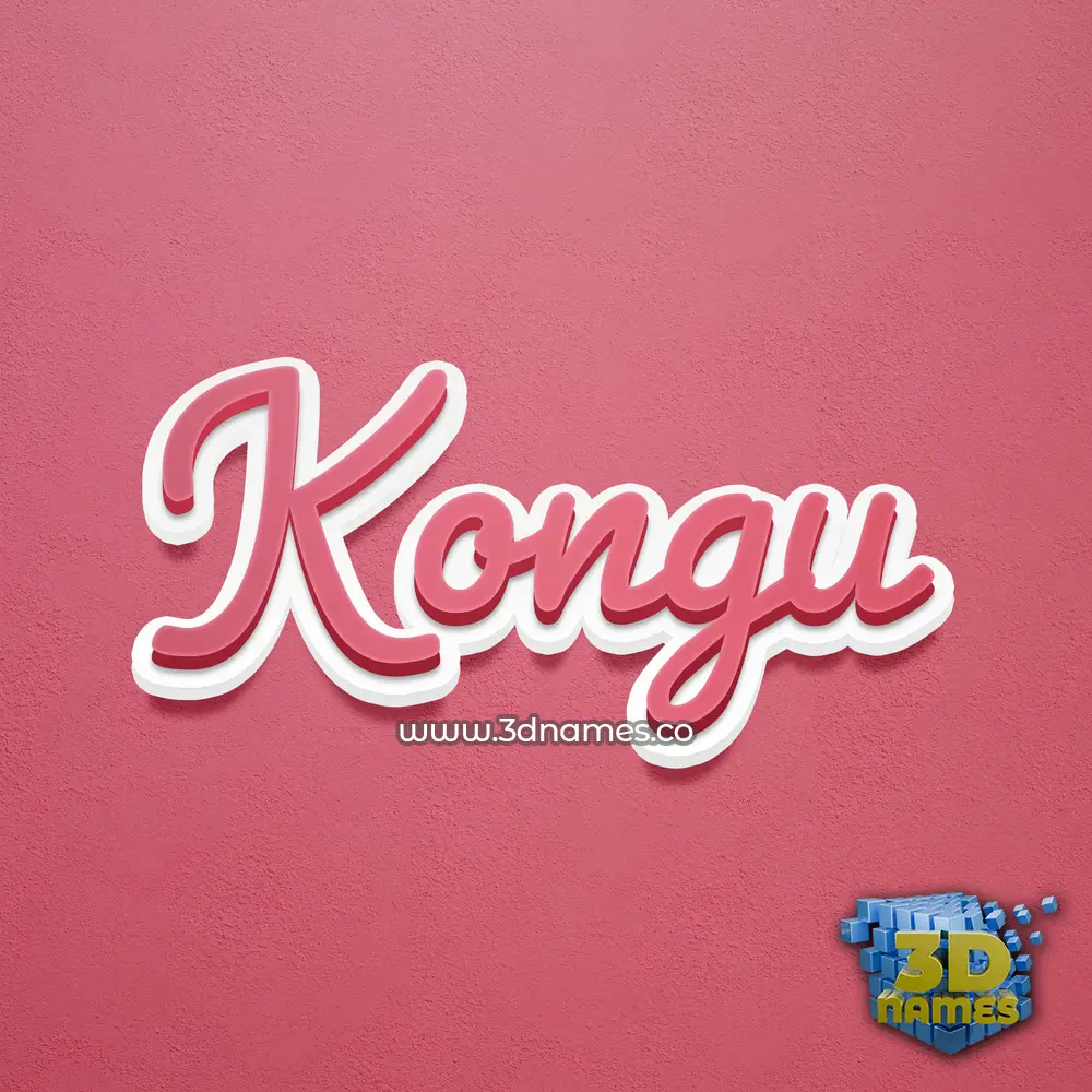kongu in Red Scribble style - 3D name wallpaper