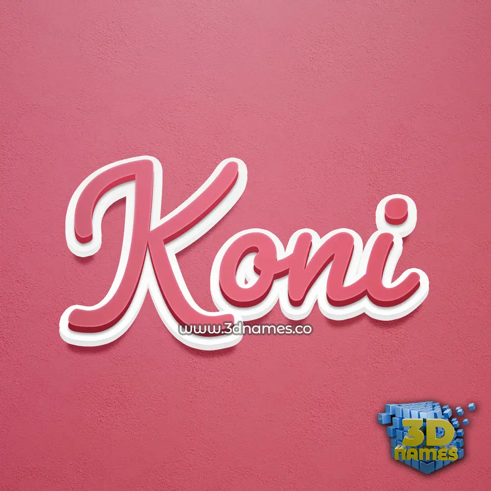 koni in Red Scribble style - 3D name wallpaper