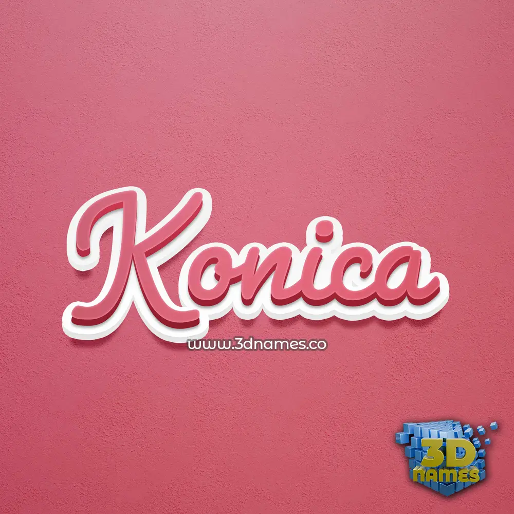 konica in Red Scribble style - 3D name wallpaper
