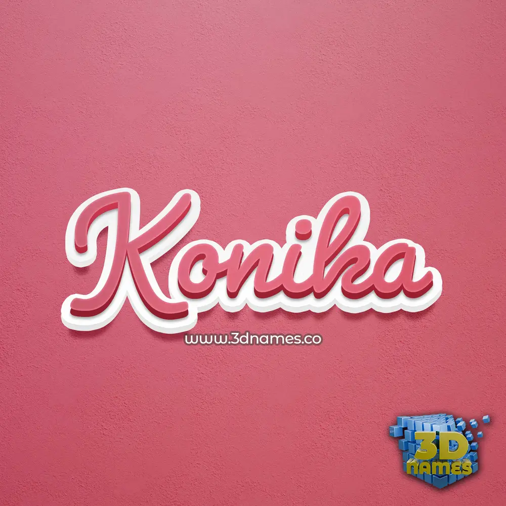 konika in Red Scribble style - 3D name wallpaper