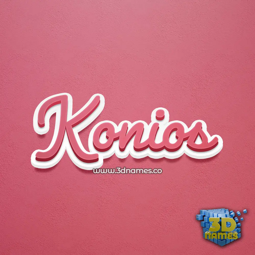 konios in Red Scribble style - 3D name wallpaper