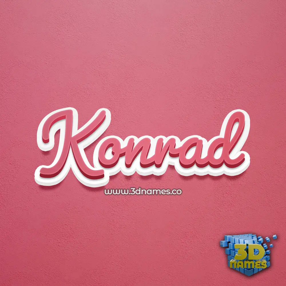 konrad in Red Scribble style - 3D name wallpaper