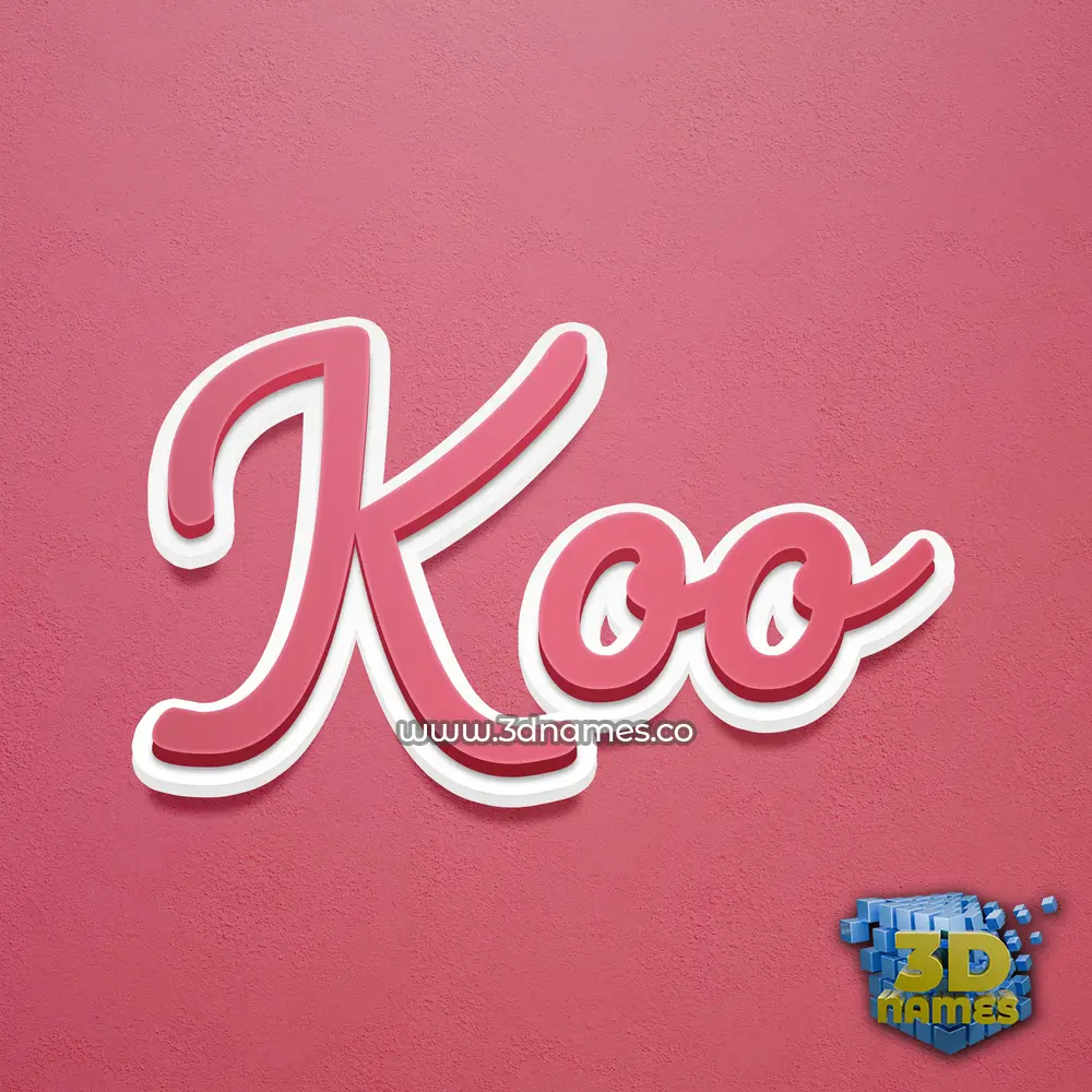 koo in Red Scribble style - 3D name wallpaper