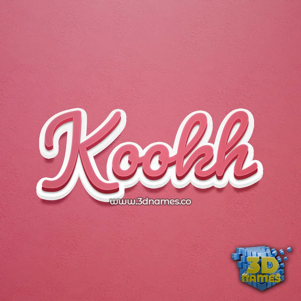 kookh in Red Scribble style - 3D name wallpaper
