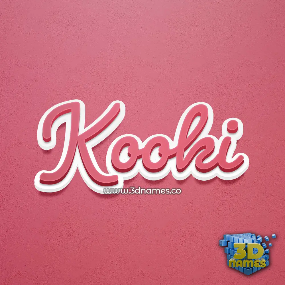 kooki in Red Scribble style - 3D name wallpaper