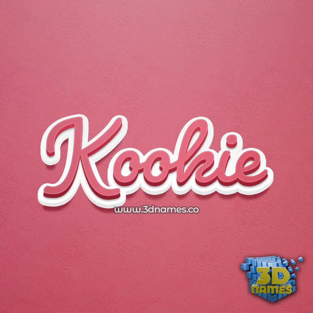 kookie in Red Scribble style - 3D name wallpaper