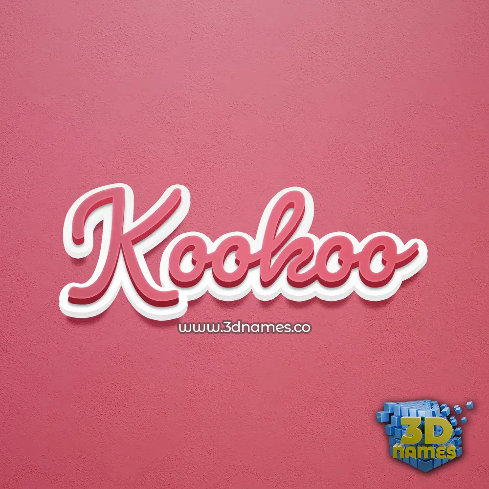 kookoo in Red Scribble style - 3D name wallpaper