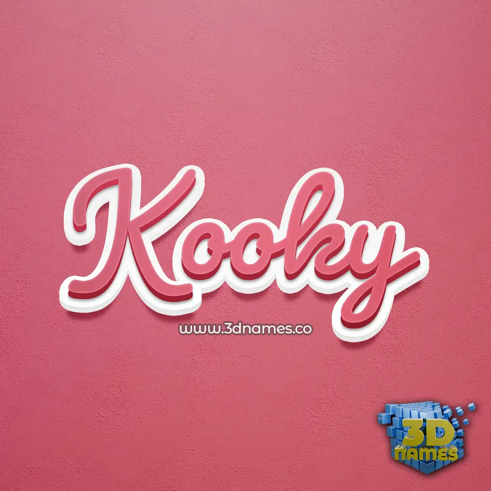 kooky in Red Scribble style - 3D name wallpaper