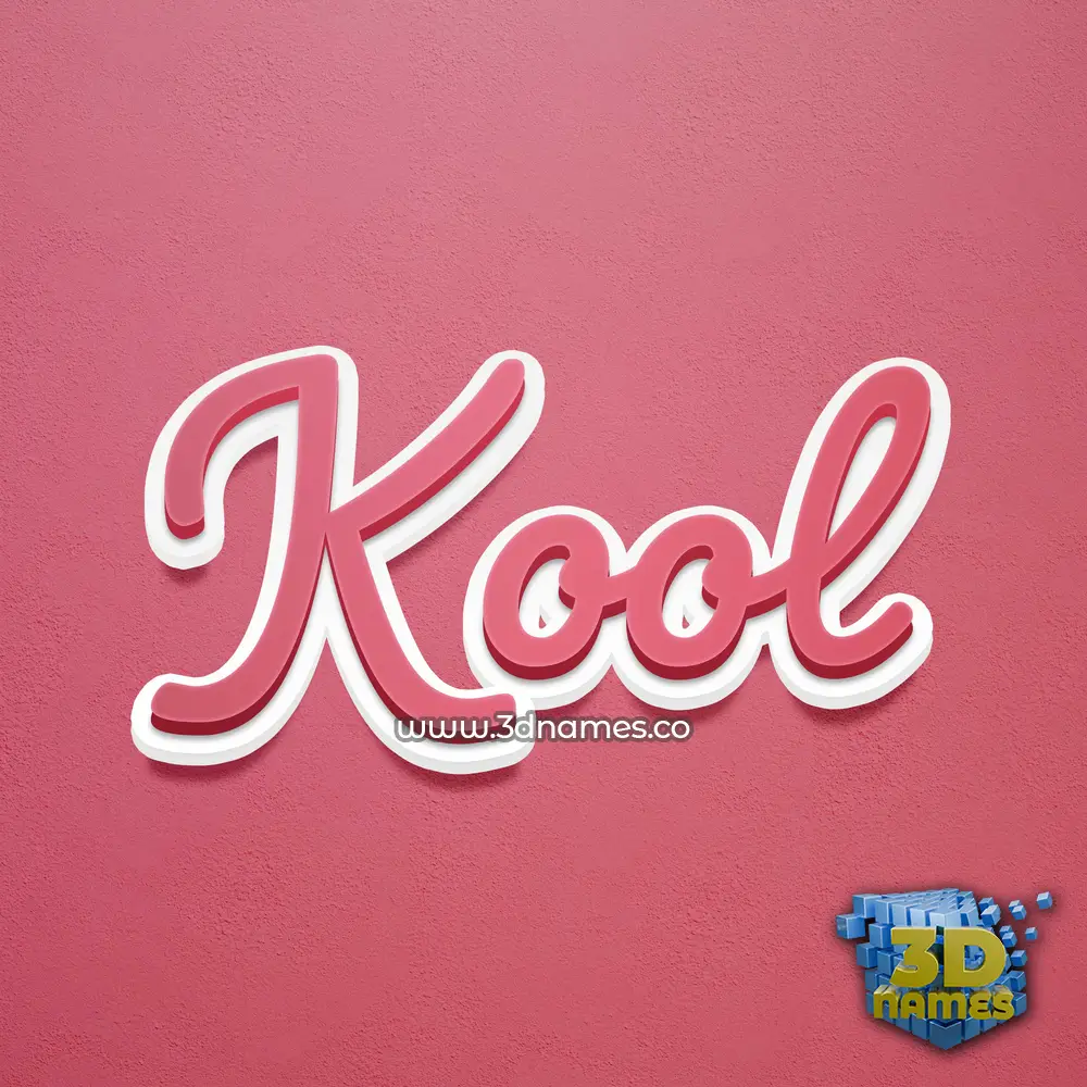 kool in Red Scribble style - 3D name wallpaper