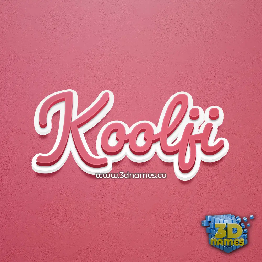 koolji in Red Scribble style - 3D name wallpaper