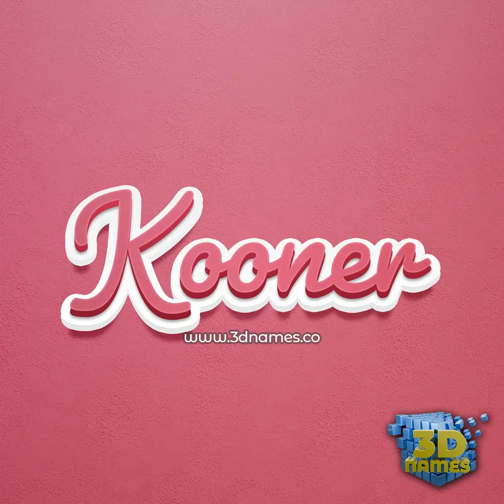 kooner in Red Scribble style - 3D name wallpaper