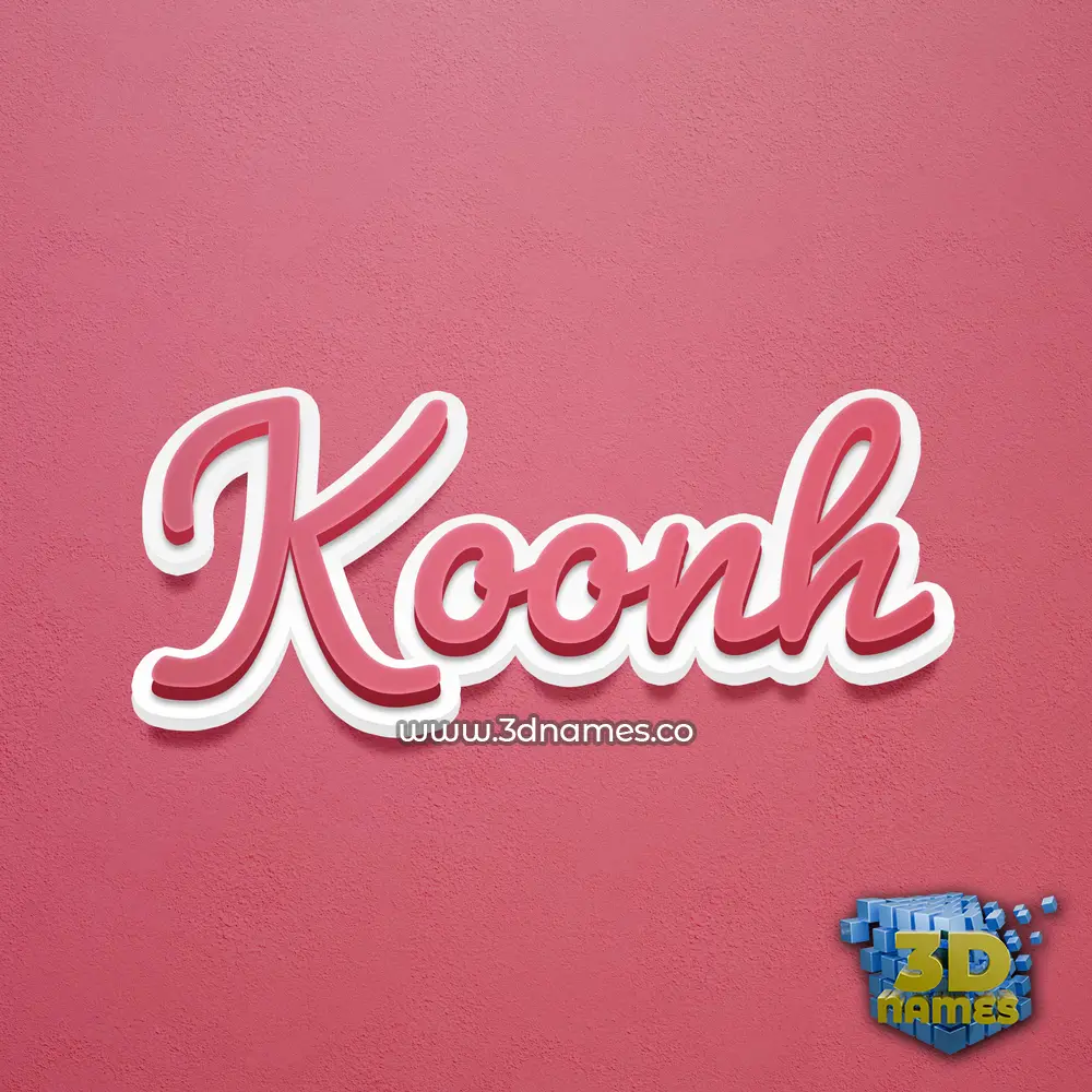 koonh in Red Scribble style - 3D name wallpaper