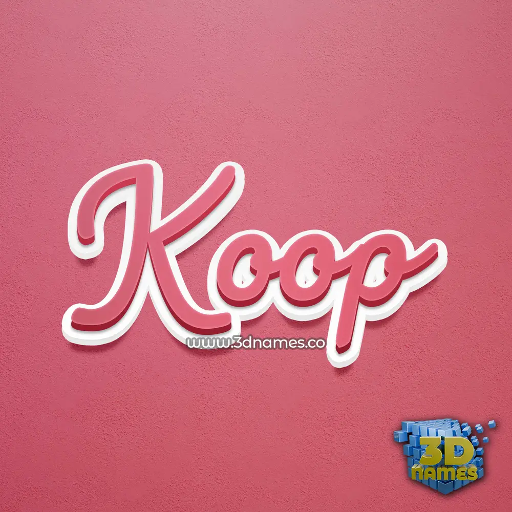 koop in Red Scribble style - 3D name wallpaper
