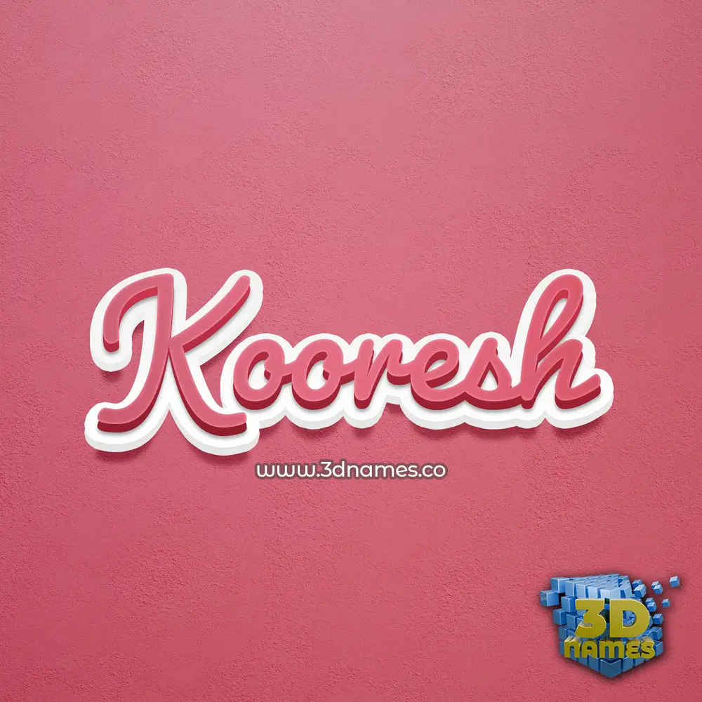 kooresh in Red Scribble style - 3D name wallpaper
