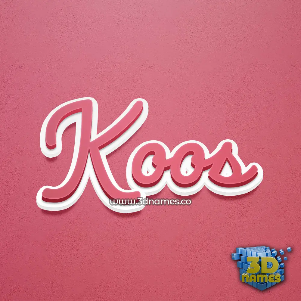 koos in Red Scribble style - 3D name wallpaper