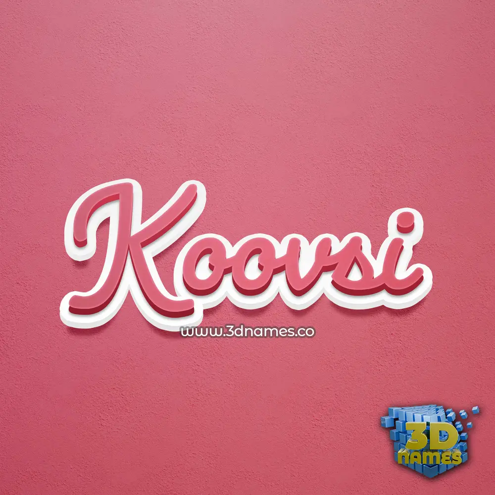 koovsi in Red Scribble style - 3D name wallpaper