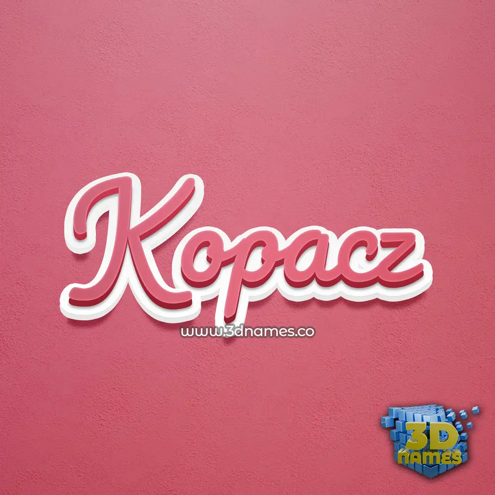 kopacz in Red Scribble style - 3D name wallpaper
