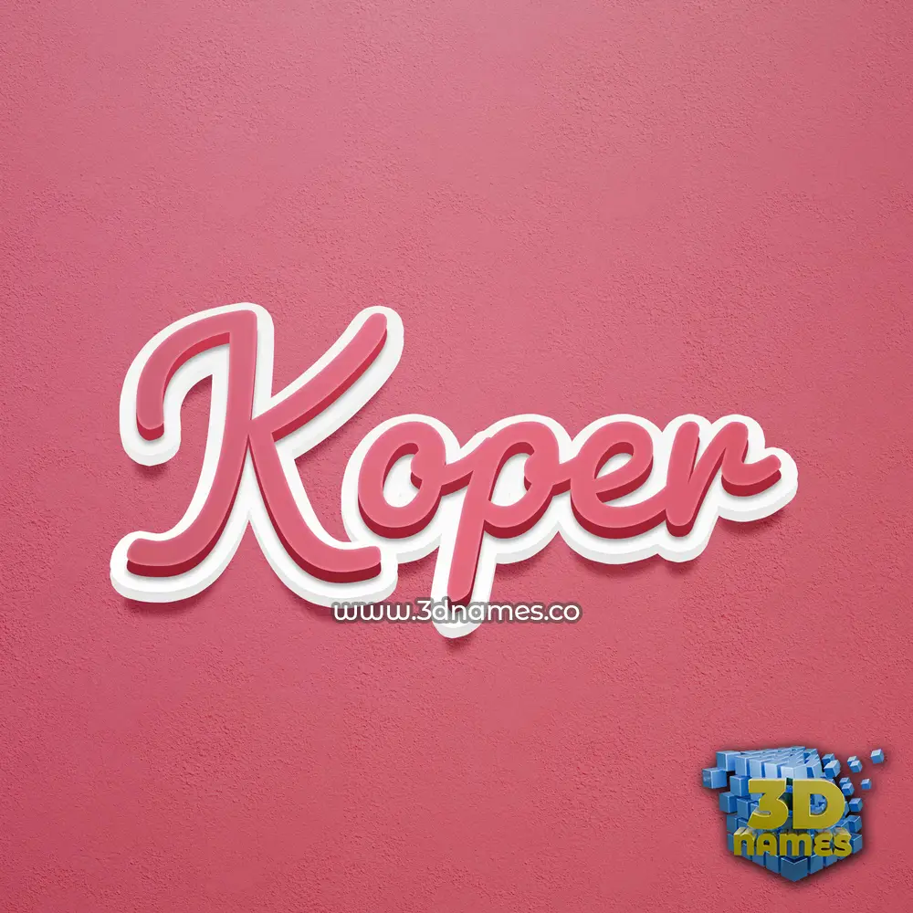 koper in Red Scribble style - 3D name wallpaper