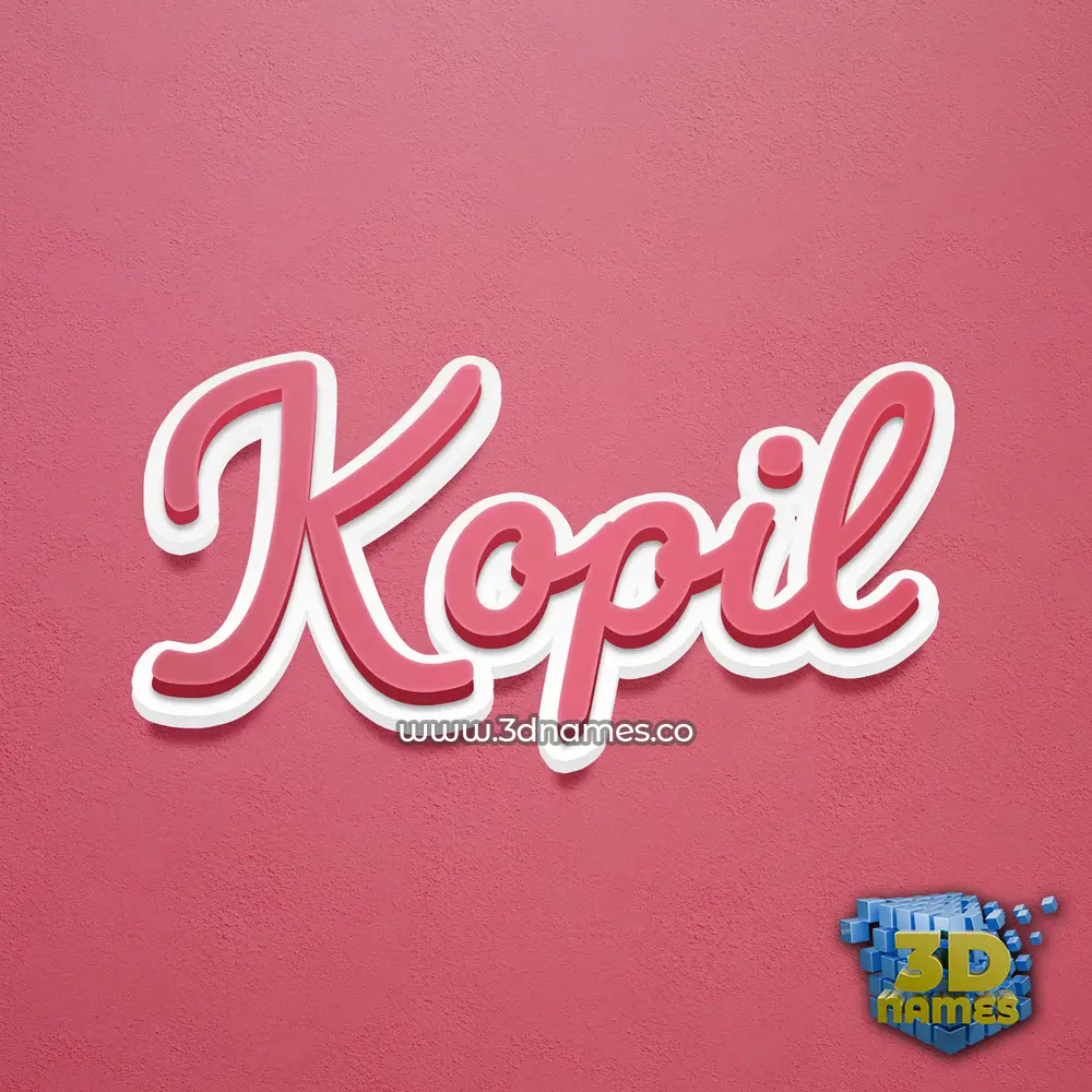 kopil in Red Scribble style - 3D name wallpaper