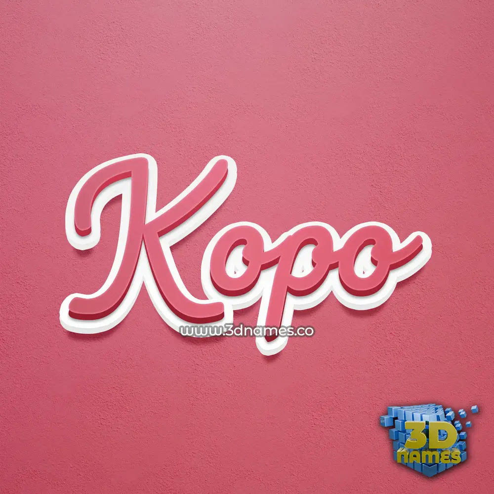 kopo in Red Scribble style - 3D name wallpaper