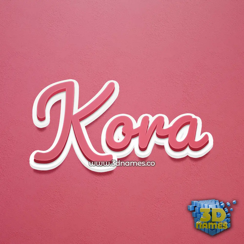 kora in Red Scribble style - 3D name wallpaper