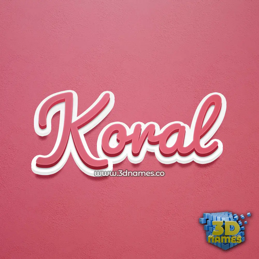 koral in Red Scribble style - 3D name wallpaper