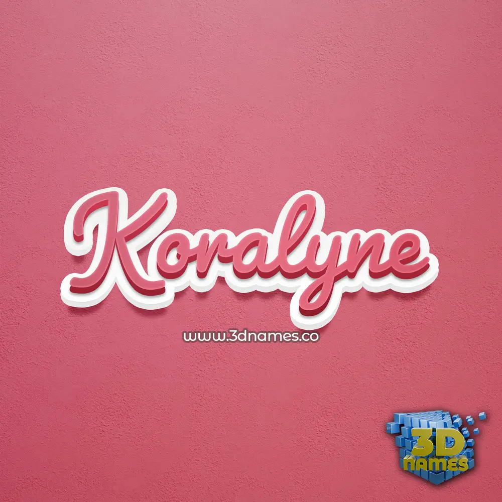 koralyne in Red Scribble style - 3D name wallpaper