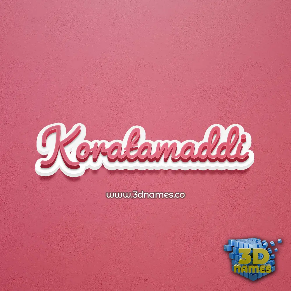 koratamaddi in Red Scribble style - 3D name wallpaper