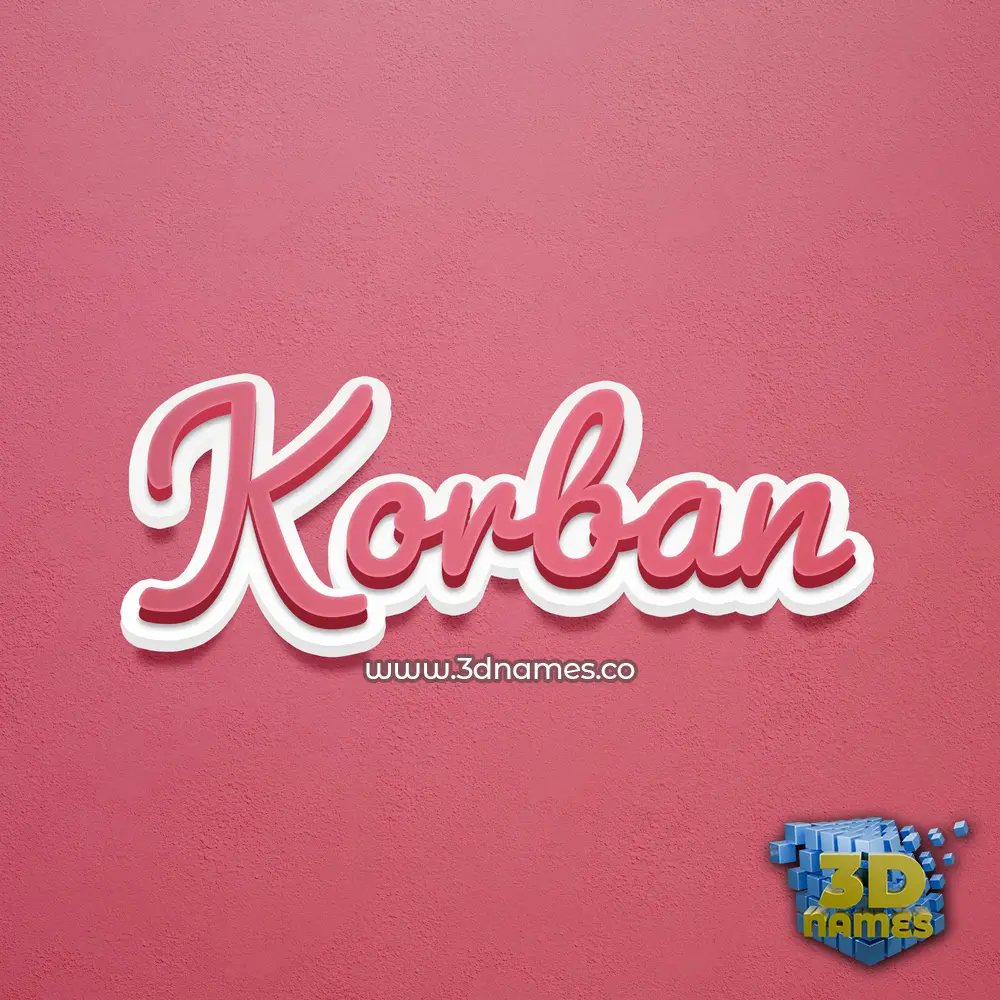 korban in Red Scribble style - 3D name wallpaper