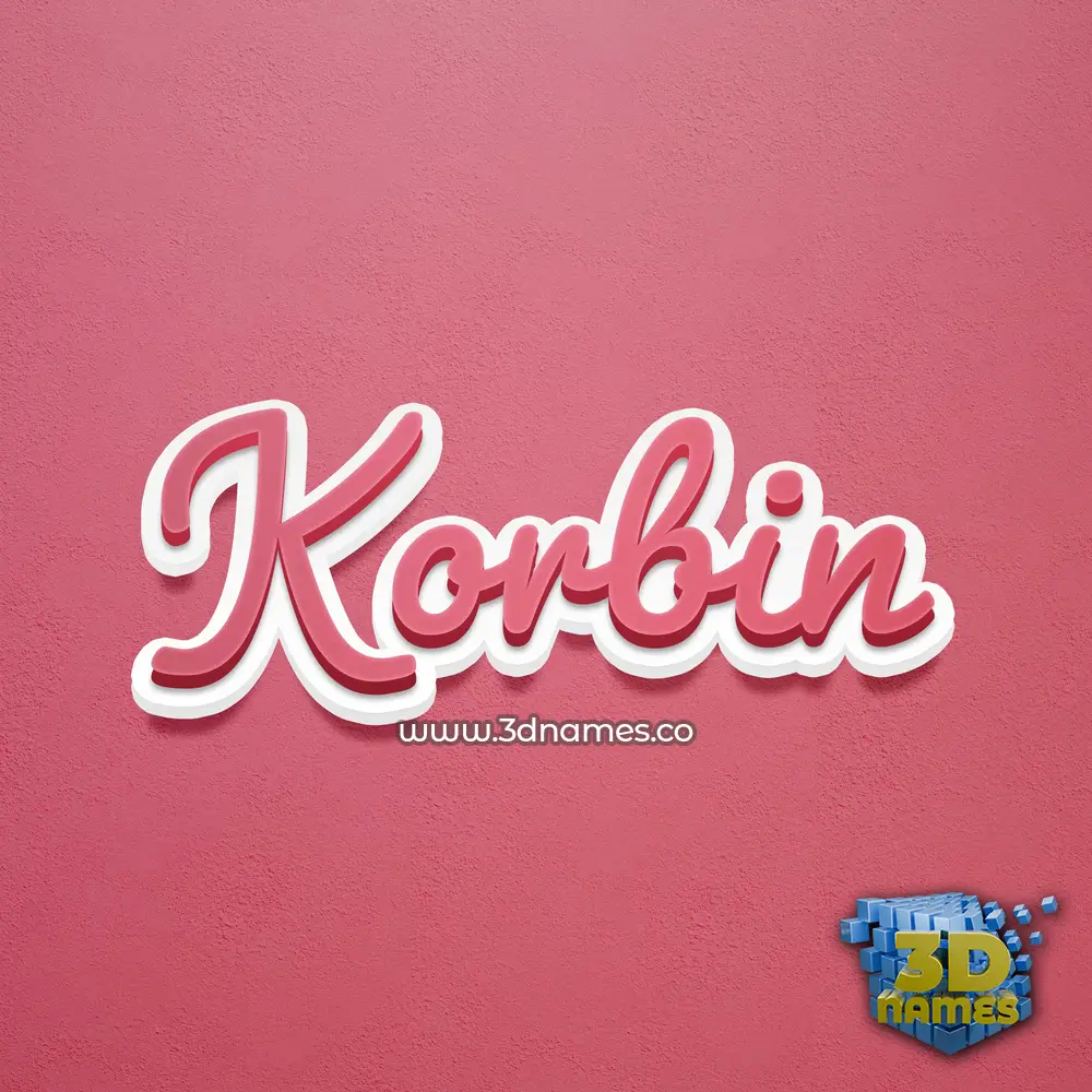 korbin in Red Scribble style - 3D name wallpaper