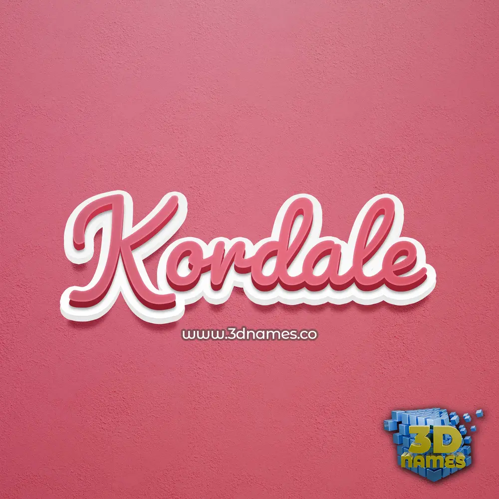 kordale in Red Scribble style - 3D name wallpaper