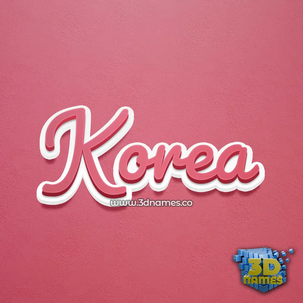 korea in Red Scribble style - 3D name wallpaper